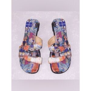 ICON Women's Multi-Color Patterned Slide Sandals